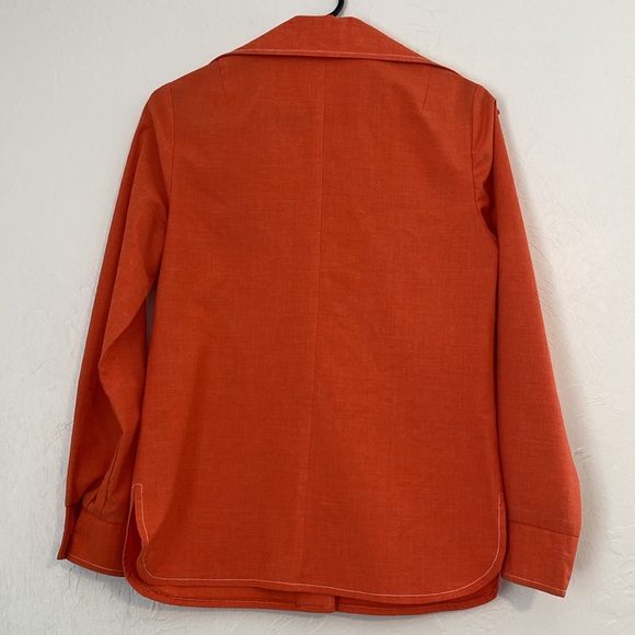 Vintage 60s/70s Shirt Jacket with Flower Print Buttons - Picture 4 of 6